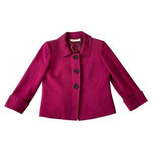 Tahari Arthur S. Levine Button-Front Fuchsia Jacket Blazer Size 4